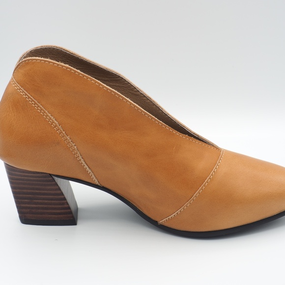 Light brown leather open ankle boot - Picture 4 of 5